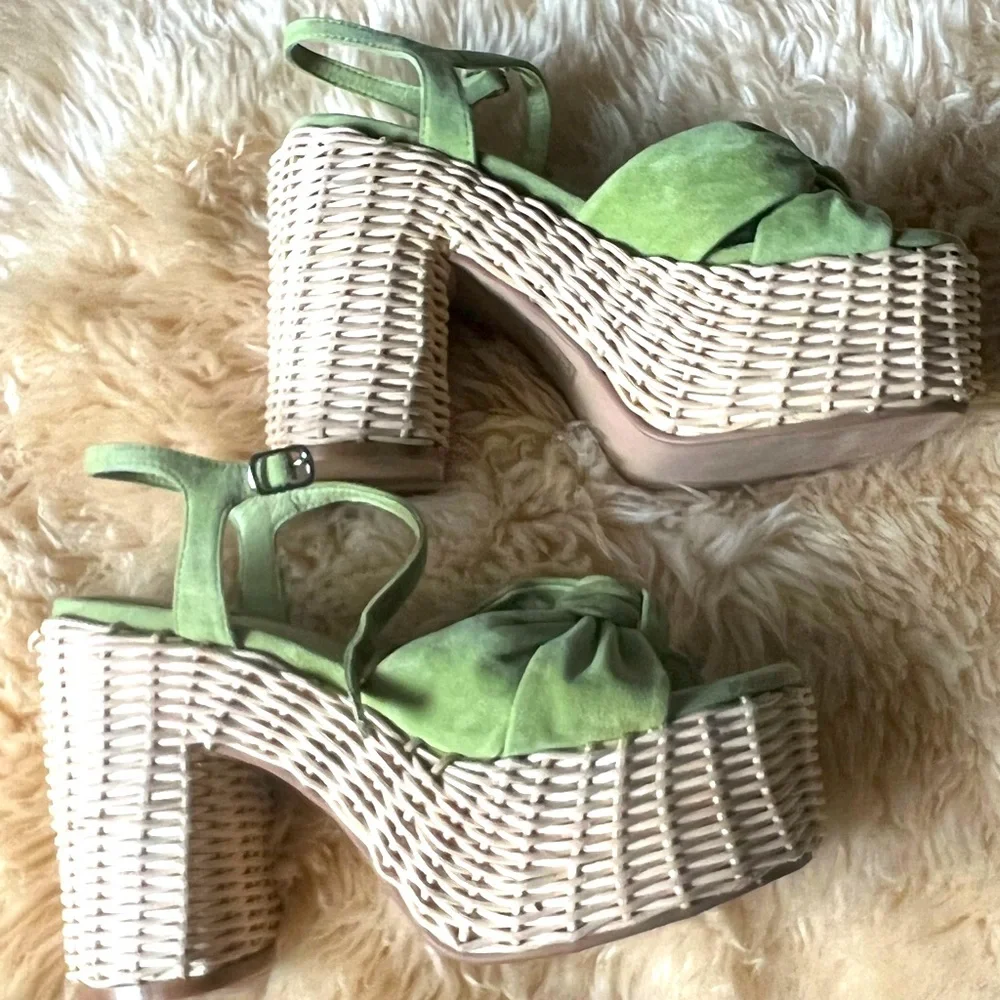 Jeffrey Campbell Tea Party Chunky Platform Suede Sandals - Picture 5 of 7